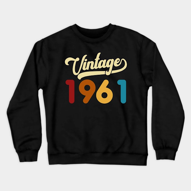 1961 Vintage Gift 59th Birthday Retro Style Crewneck Sweatshirt by Kimko